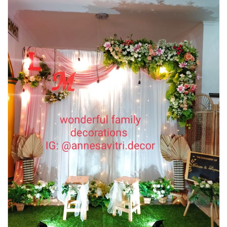 Jual Sewa Dekorasi Backdrop Lamaran Nikah Meter Nuansa Peach Shopee