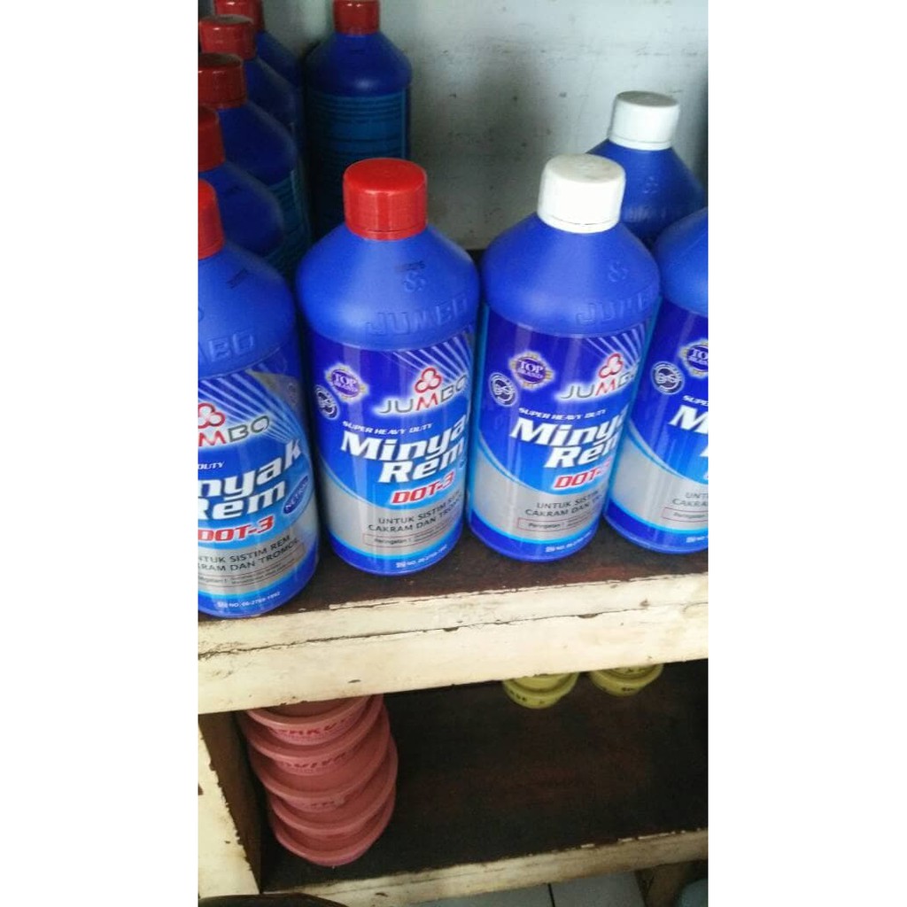 Jual Jumbo Brake Fluid Dot 3 Minyak Rem Jumbo Dot3 1liter 1 Liter Netral Neutral Merah Bening 0045