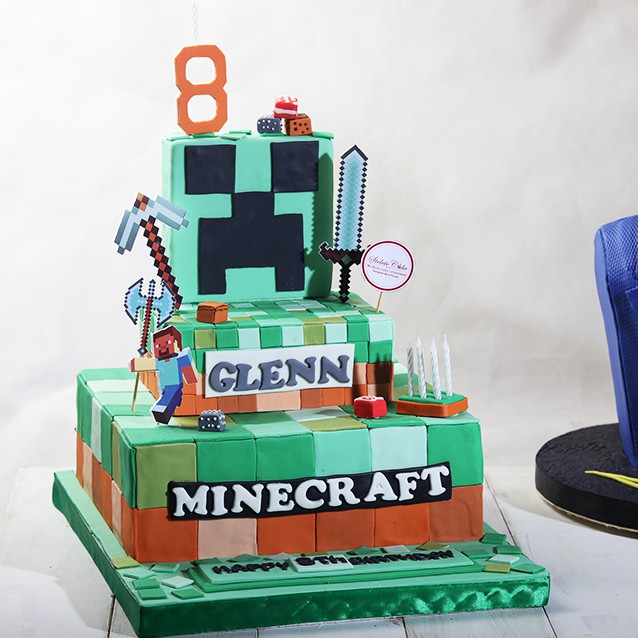 Bolo minecraft🧩 Top  Kue minecraft, Kue tart, Kue ulang tahun