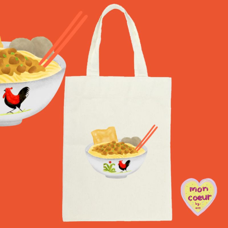 Tas Totebag Wanita Mangkok Mie Ayam