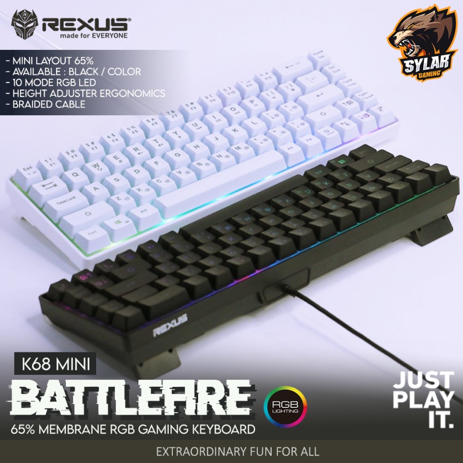 Jual Rexus Battlefire K68M Mini Gaming Keyboard Shopee Indonesia