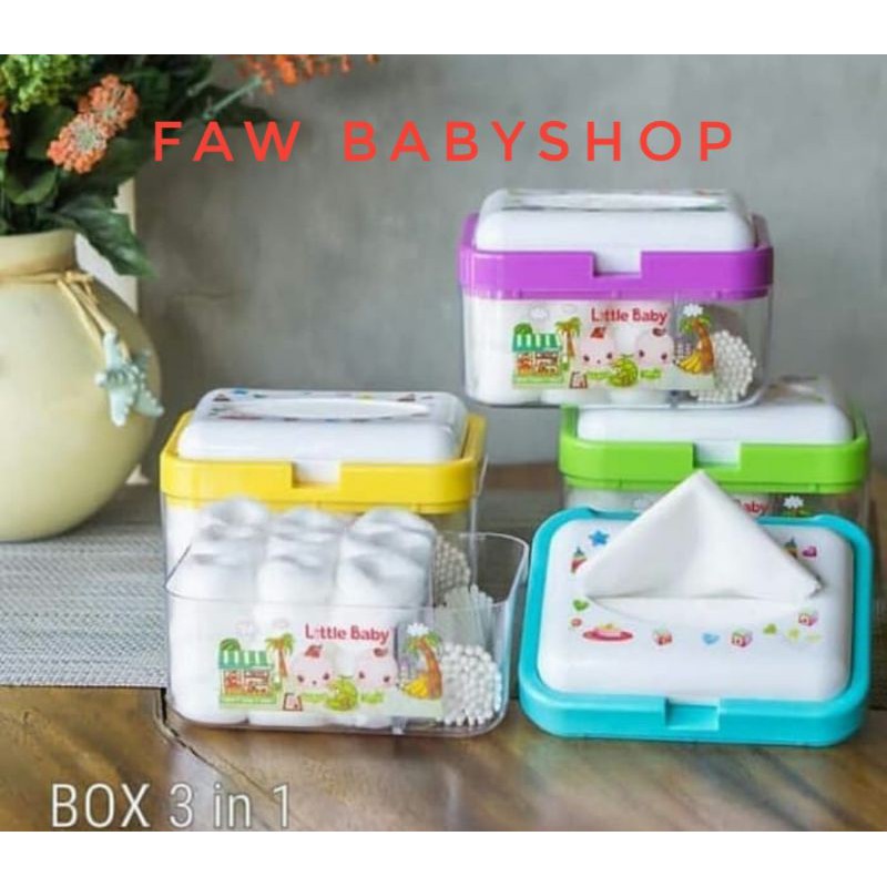 Jual Little Baby - Box 3 in 1 (Tempat Tissue, Kapas & Cotton Buds ...