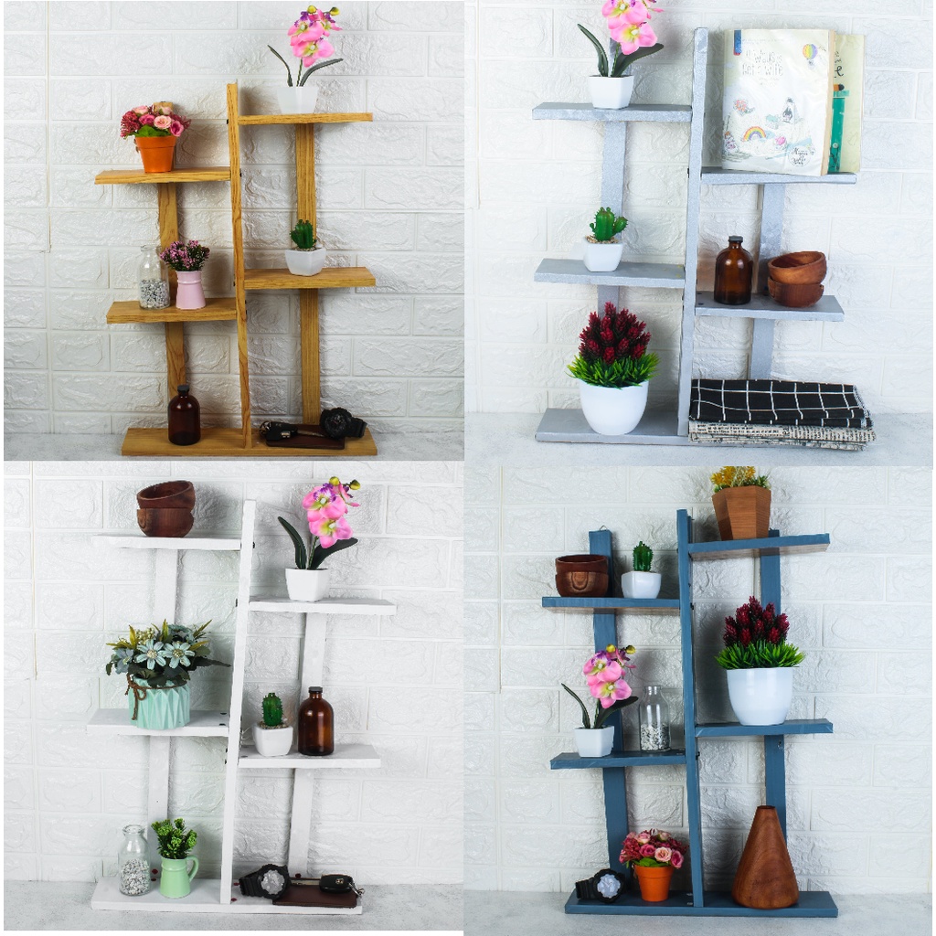 Jual RAK BUNGA KAYU 1 SET 5 SUSUN | RAK BUNGA | RAK SERBAGUNA | RAK ...