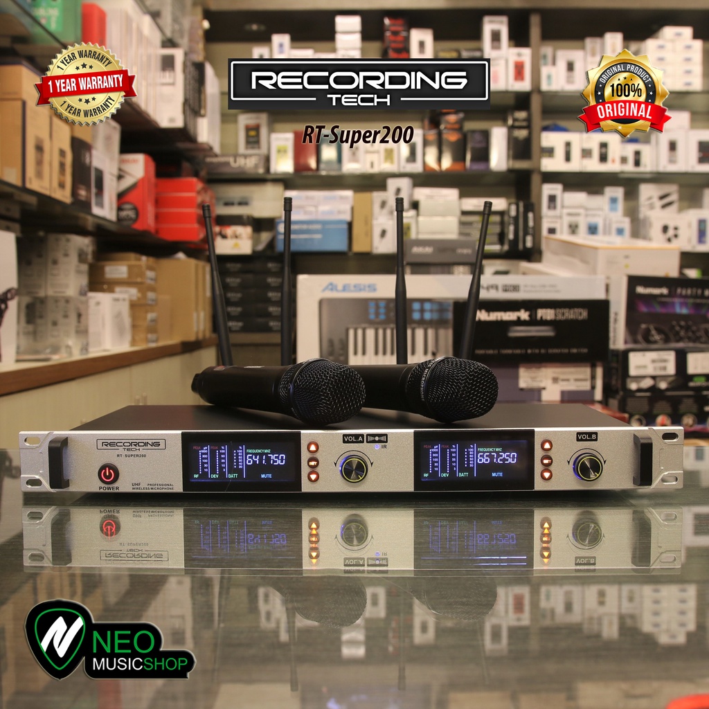Jual Recording Tech SUPER200 Wireless Microphone 200 Frequcy 2 Channel ...