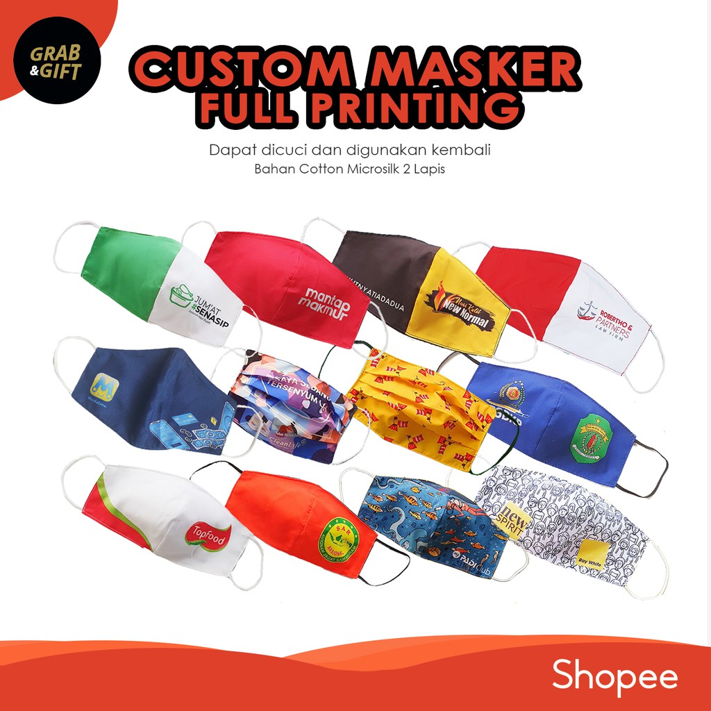 Jual (PREORDER) MASKER Kain Custom Printing - ( Bisa Request Design ...