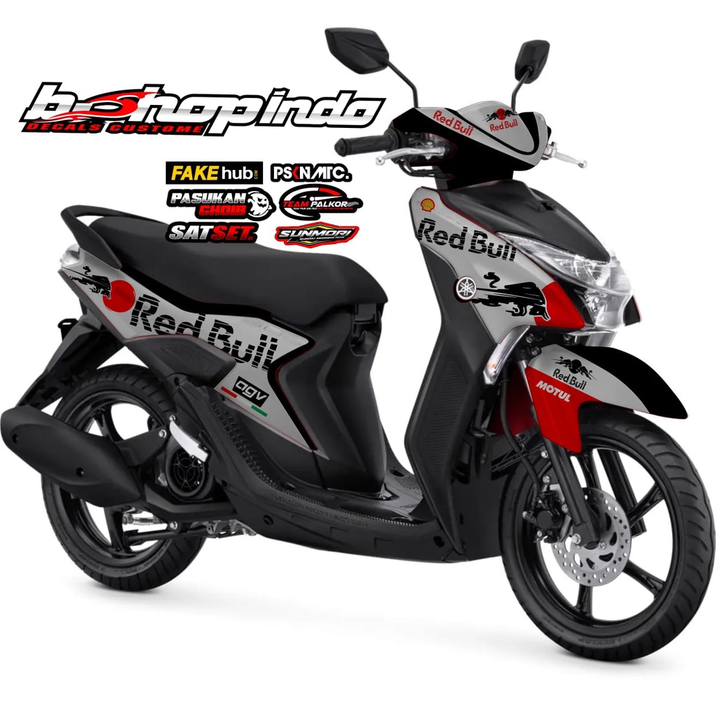 Jual Striping yamaha Gear motif redbull sticker semi full varian warna ...