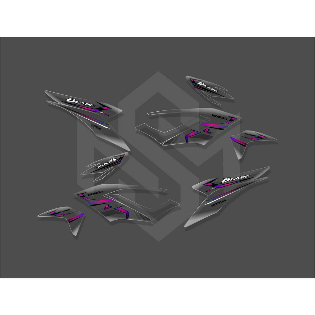 Jual Stiker Striping BLADE 110 KARBU - Sticker Motor HONDA Blade Karbu ...