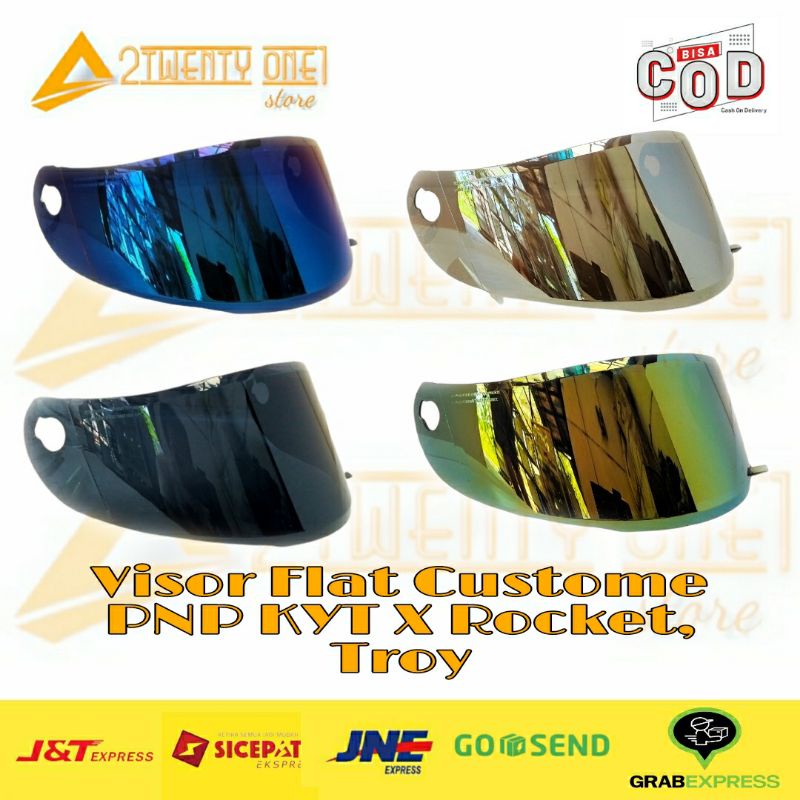 Jual Kaca Visor FLAT Kyt X Rocket FLAT SILVER GOLD BLUE Shopee Indonesia