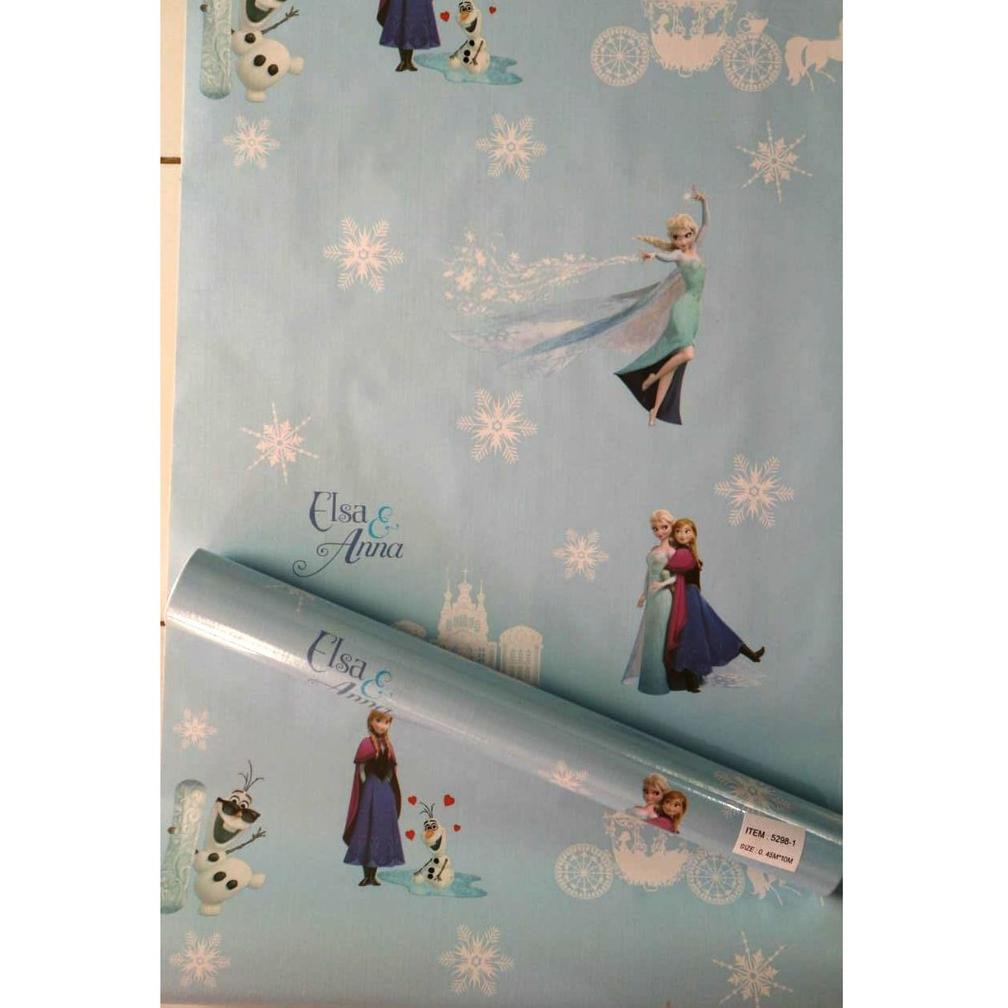 Jual Wallpaper Sticker 5298-1 Frozen Biru / Wallpaper New 2020 / Ukuran ...