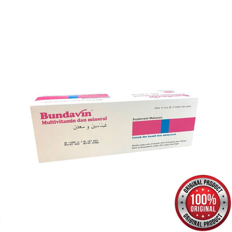 Jual BUNDAVIN 100 TABLET MULTIVITAMIN IBU HAMIL DAN MENYUSUI | Shopee ...