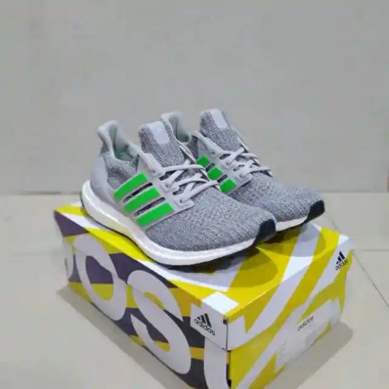Sepatu Running Adidas ULTRABOOST 4.0 Shock Lime Green 100 ORIGINAL BNIB F35235