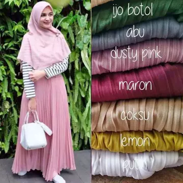 Rok Plisket Wanita Panjang Premium All Size Fit To XL