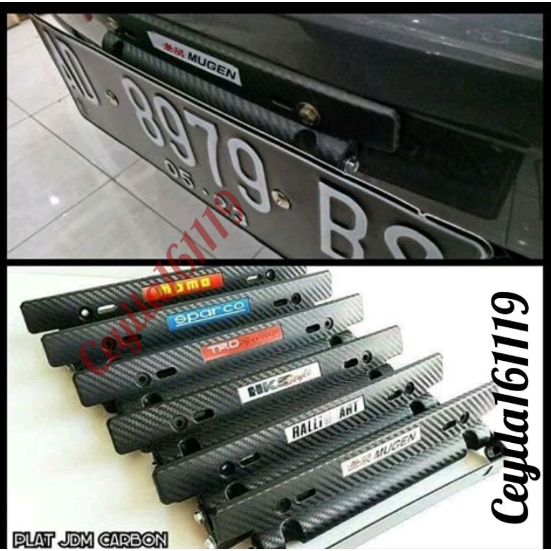 Jual Tatakan Dudukan Plat Nomor Racing Carbon Jdm Mobil All New