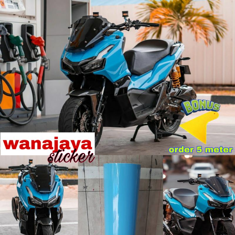 Jual STIKER SKOTLET MOTOR WARNA BIRU MUDA / SKOTLET BIRU MUDA GLOSSY