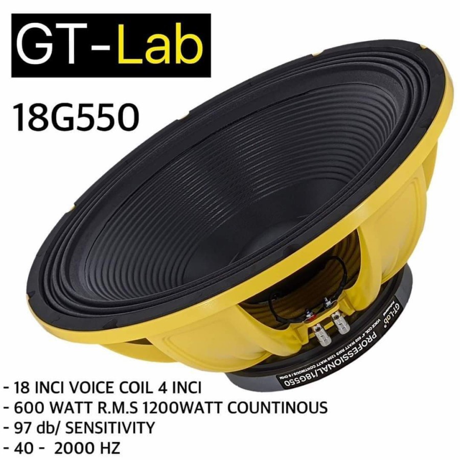 Jual komponen Speaker gt lab 18g550 by rdw 18inch original 18 g550