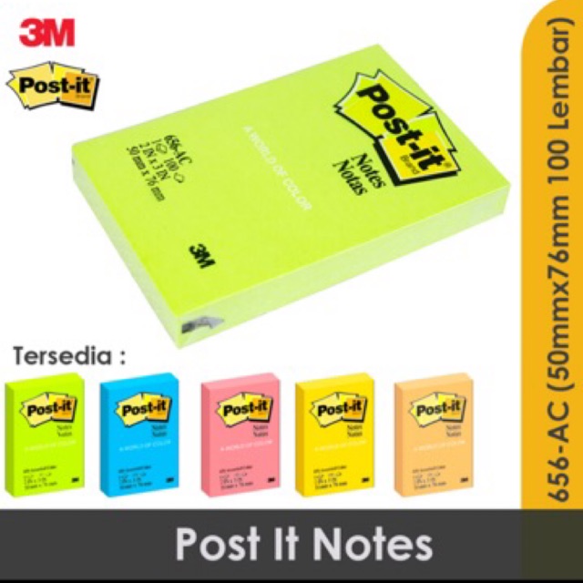 Jual PROMO STICKY NOTE 656 3M ISI 100 (PAD) cxx | Shopee Indonesia