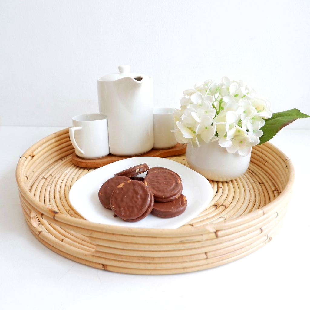 Jual Nampan Rotan Bulat (Tray Rotan/Nampan Unik) | Shopee Indonesia