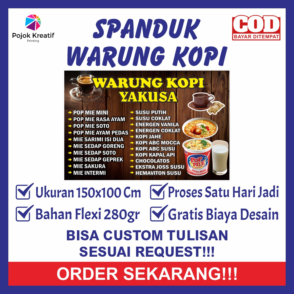 Jual Spanduk Sepanduk Banner Bener Baner Backdrop Plang Usaha Warung Kopi Warkop Warteg Minum 1927