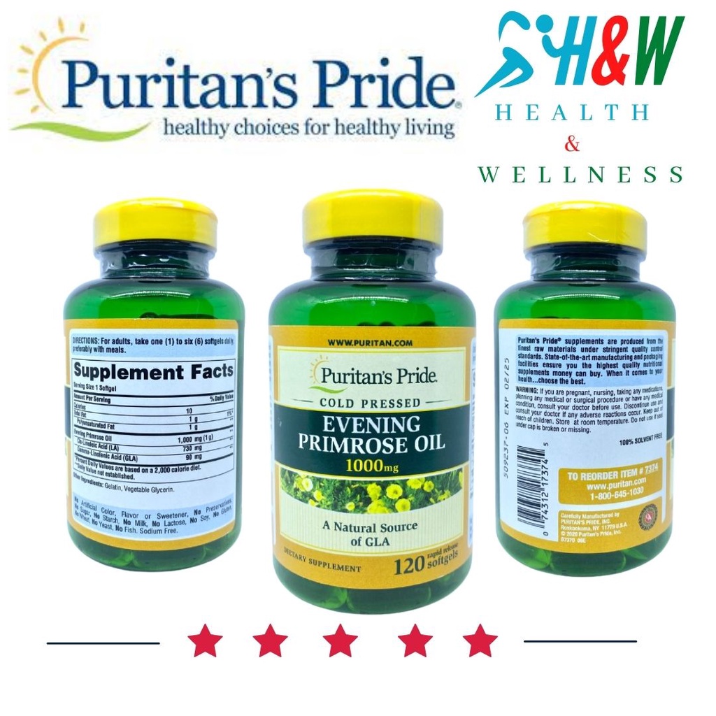 Jual Suplemen Vitamin Puritan Evening Primrose Oil 1000mg + GLA isi 120