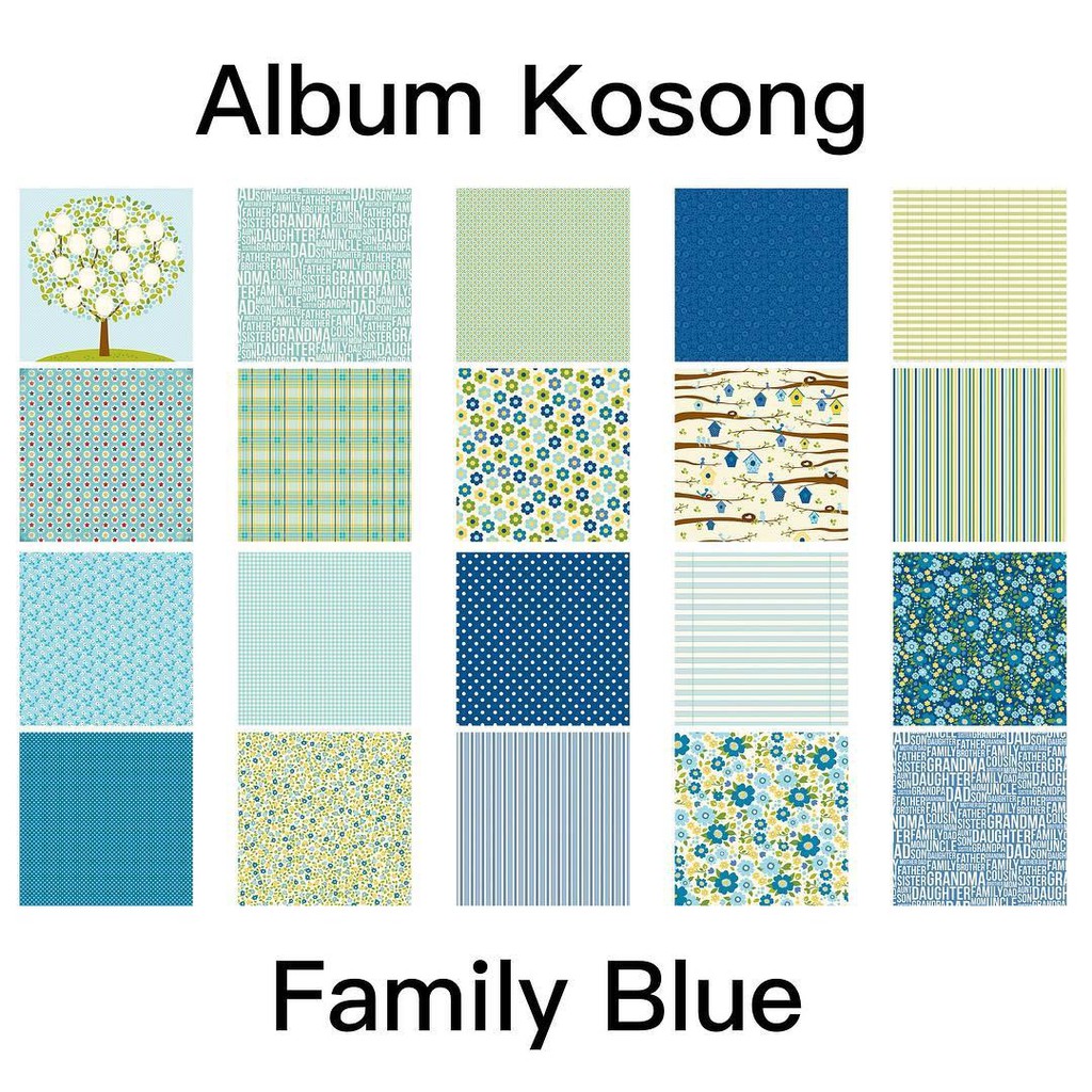 Jual DIY SCRAPBOOK BAHAN SCRAPBOOK ALBUM KOSONG FAMILY BLUE