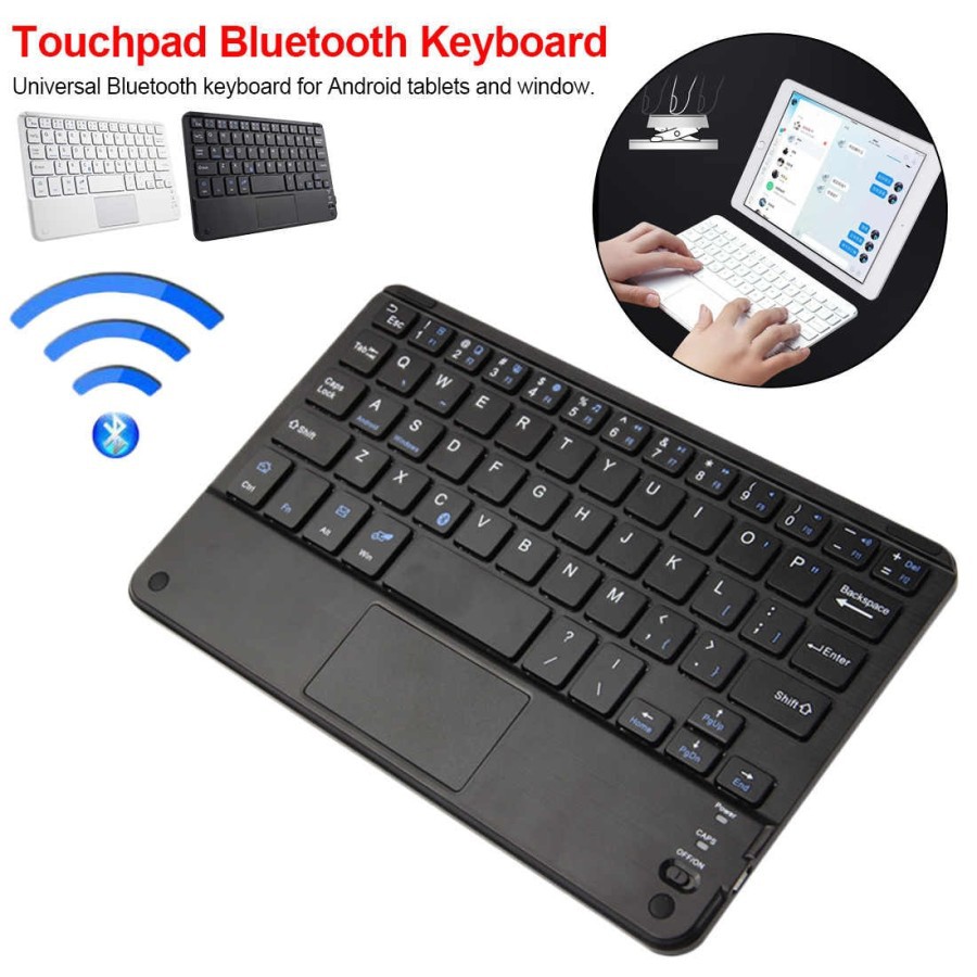 Jual 8 inch Keyboard Wireless Bluetooth Ultra Slim dengan Touchpad ...