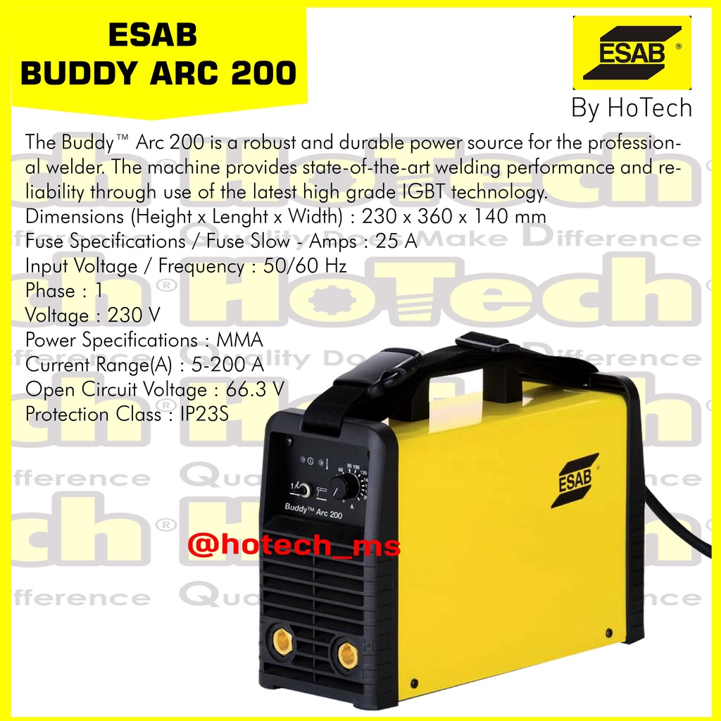 Jual ESAB Buddy Arc 200 MMA Mesin Las Inverter Welding Machine