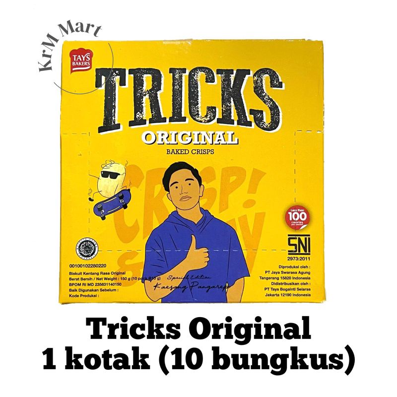 Jual Tricks Snack Baked Kentang Potato Crisps Original 1 kotak box isi ...