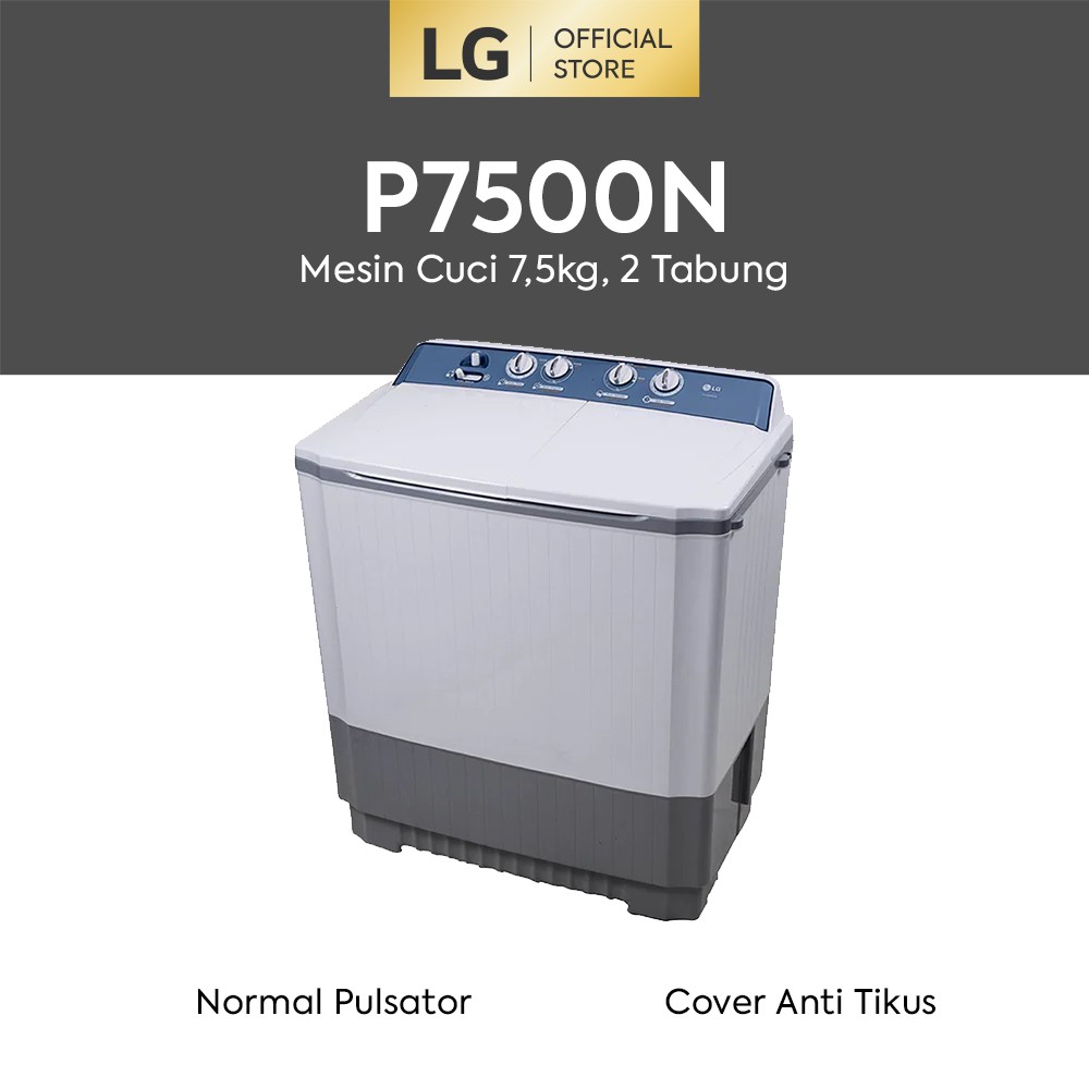 Jual LG Mesin Cuci Twin Tub 7,5kg - Top Load Roller Jet Pulsator 3 ...