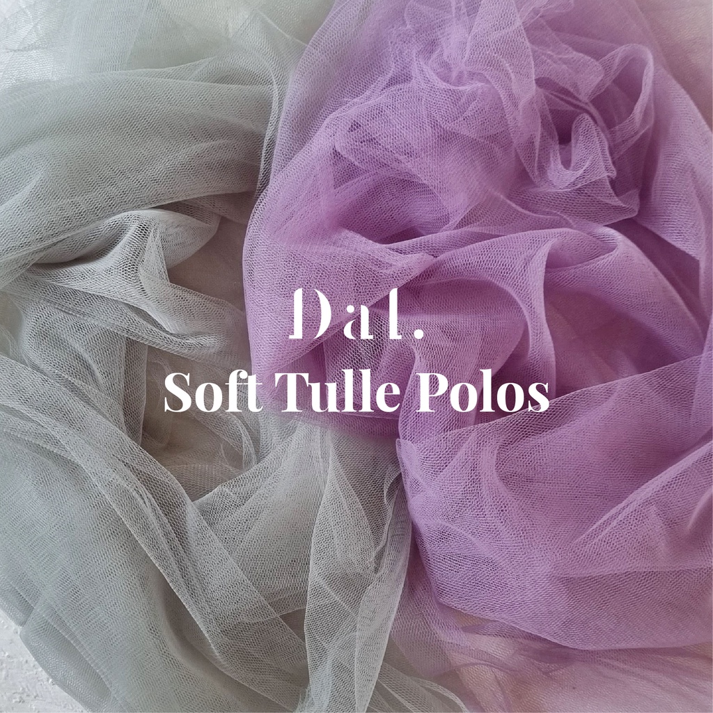 Jual 0,5 meter bahan Kain Tile Polos Soft Tulle meteran tule polos ...