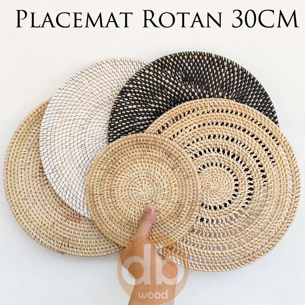 Jual Alas Piring Rotan Tatakan Piring Rotan Placemat Rotan Shopee