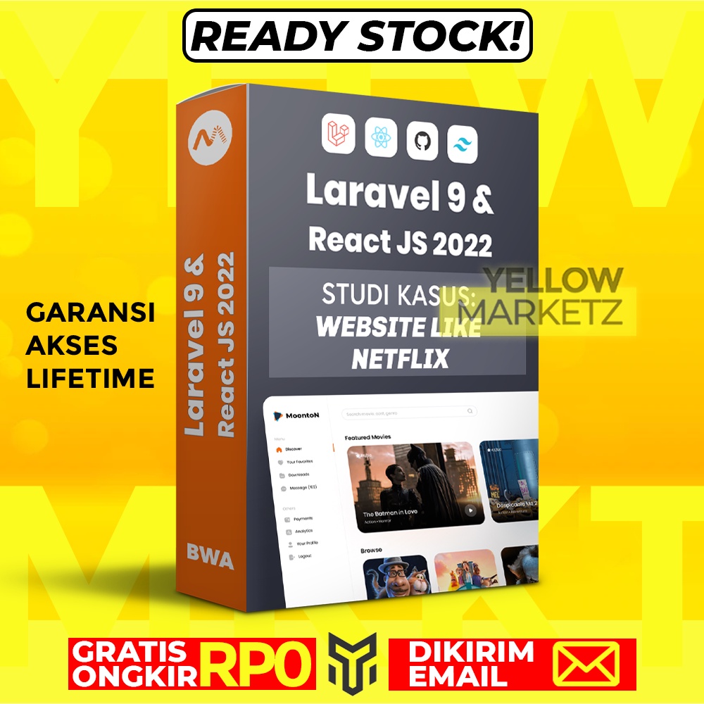 Jual COMPLETE LARAVEL 9 + REACT JS BWA - Studi Kasus Membuat Web Mirip ...