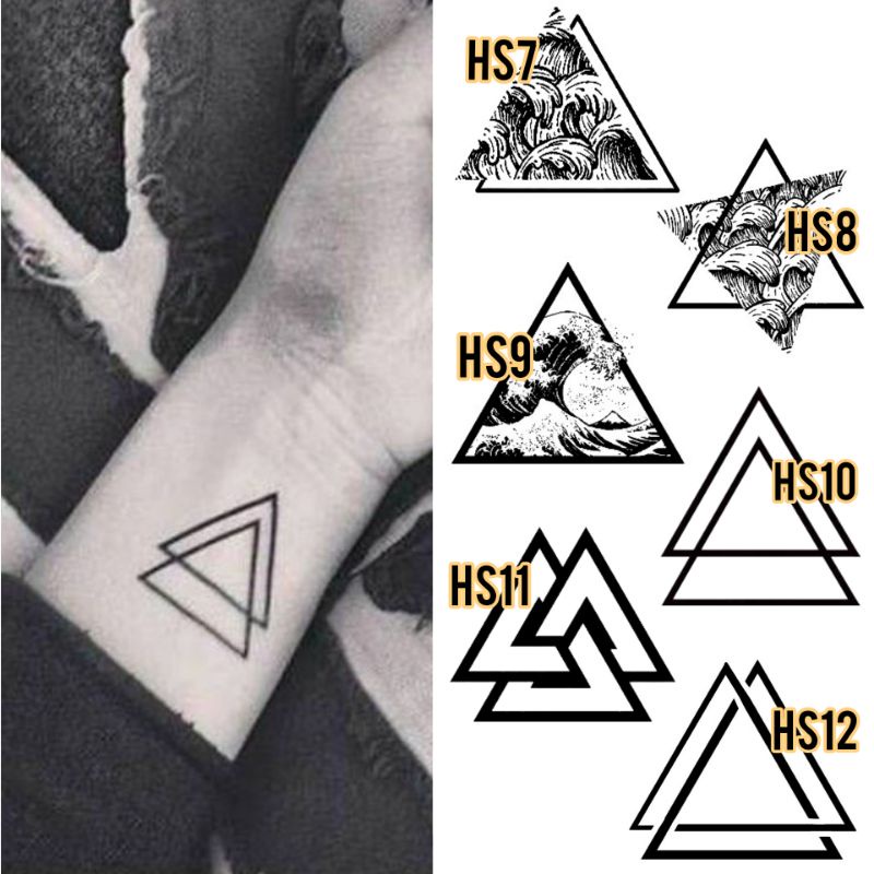 Jual Tato Temporer Segitiga Aesthetic Stiker Tato Minimalis - HS 10 ...