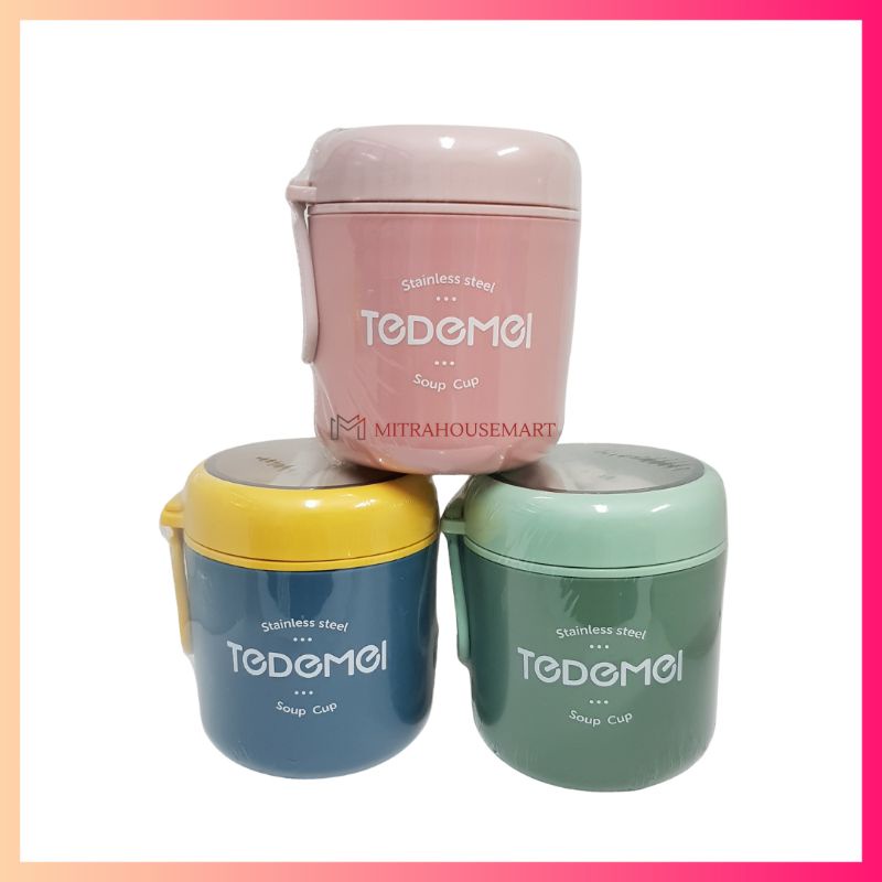 Jual Portable Soup Cup Stainless Steel Tedemei Termos makanan Shopee Indonesia