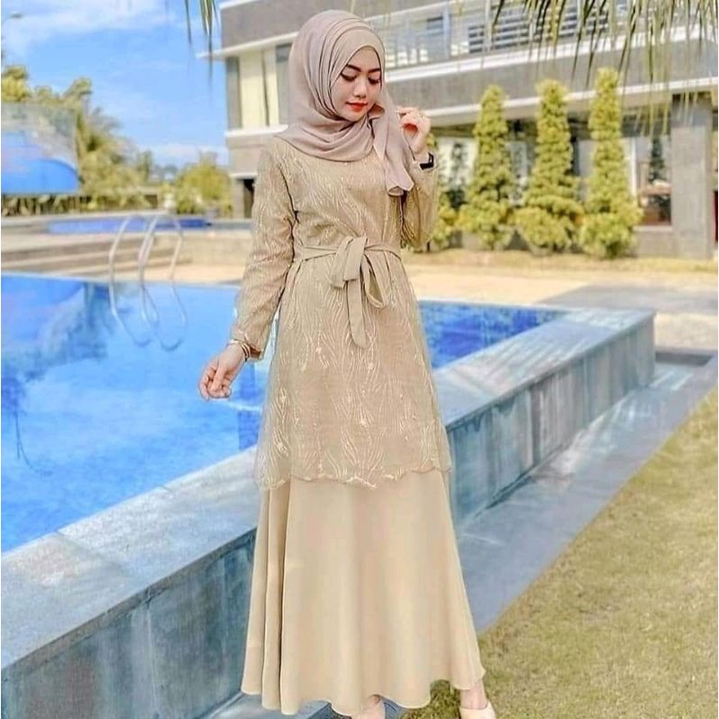 Jual Gamis Brokat tile mix wolfis | Shopee Indonesia