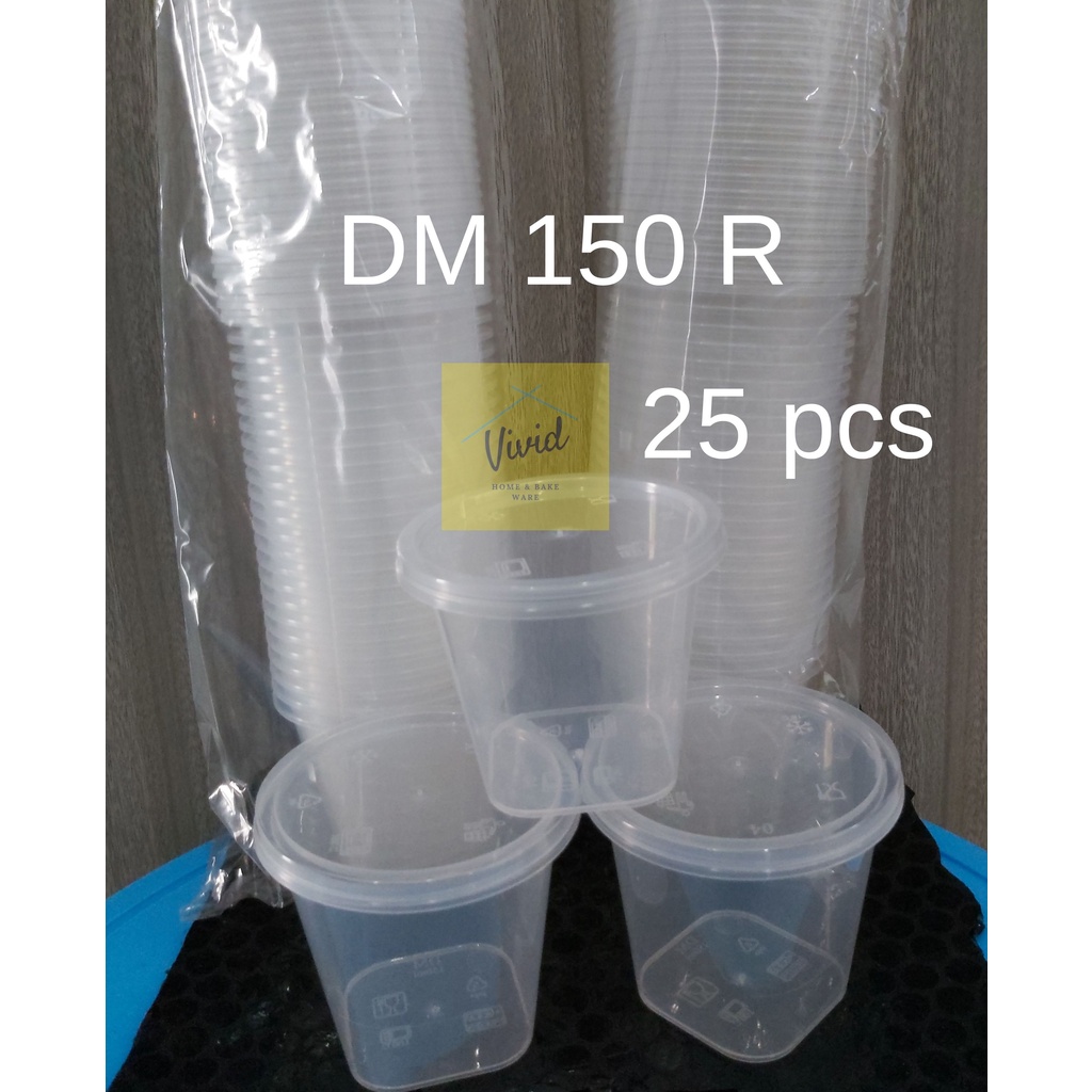 Jual Thinwall Cup Plastik Alas Rata Tempat Saus Kue DM 150 ml - Cup ...