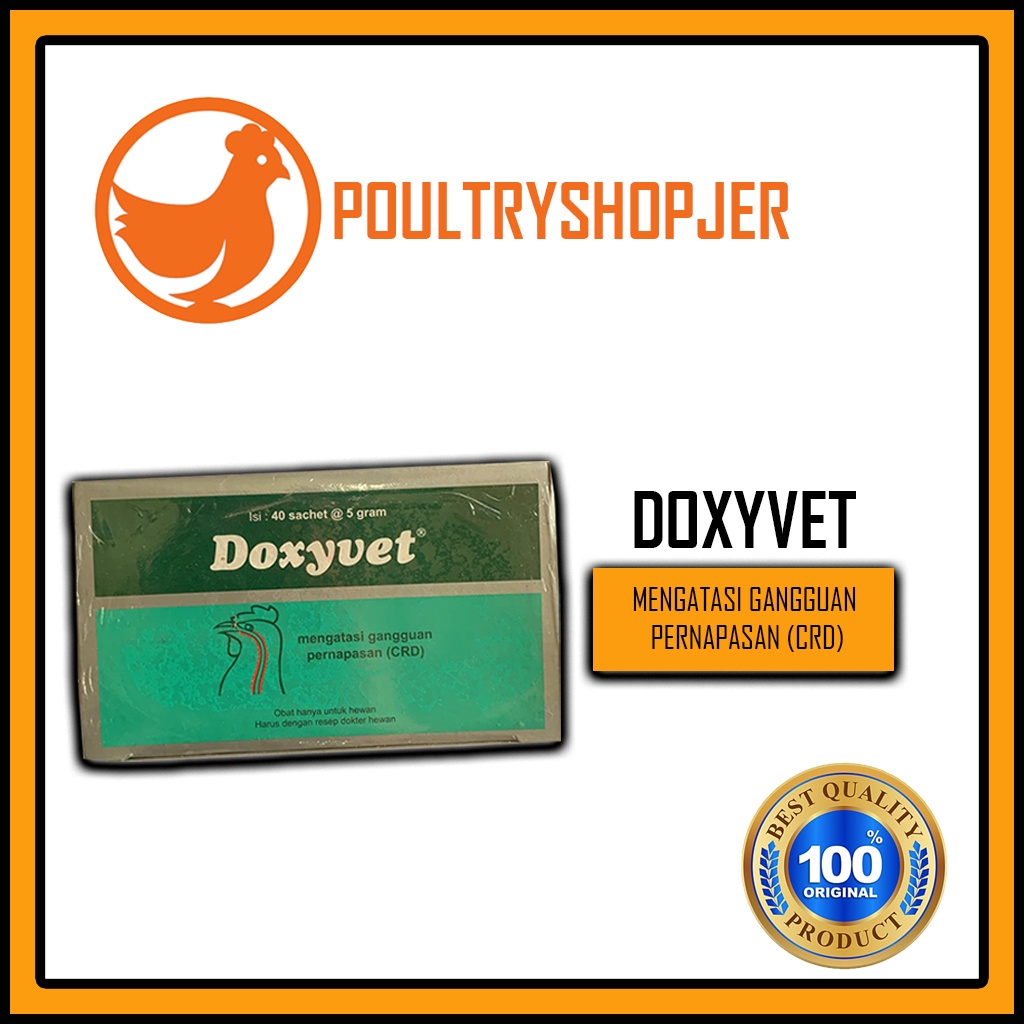 Jual Doxyvet 5 Gram Obat Antibakteri Untuk Mengatasi Infeksi Pernapasan Pada Unggas Isi 40 7891