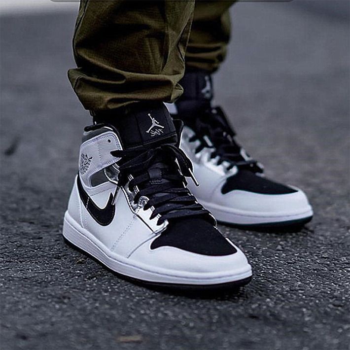 Jual SEPATU NIKE AIR JORDAN 1 MID THINK 16 WHITE BLACK SILVER PUTIH HITAM PREMIUM Shopee Indonesia