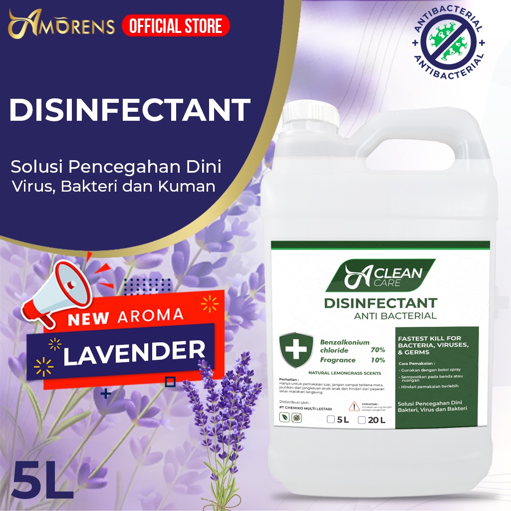 Jual AMORENS Disinfectant Antiseptik Cairan A Clean Care 5 Liter (Gojek ...
