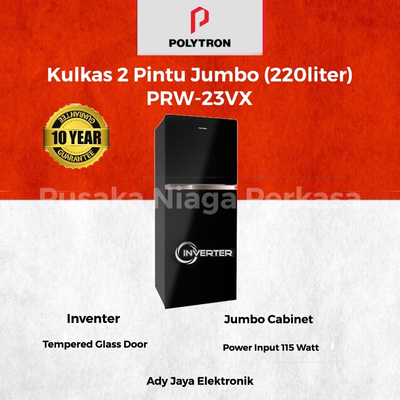 Jual L KULKAS 2 PINTU POLYTRON PRW-23VX (220L)-INVENTER-BELLEZA JUMBO ...
