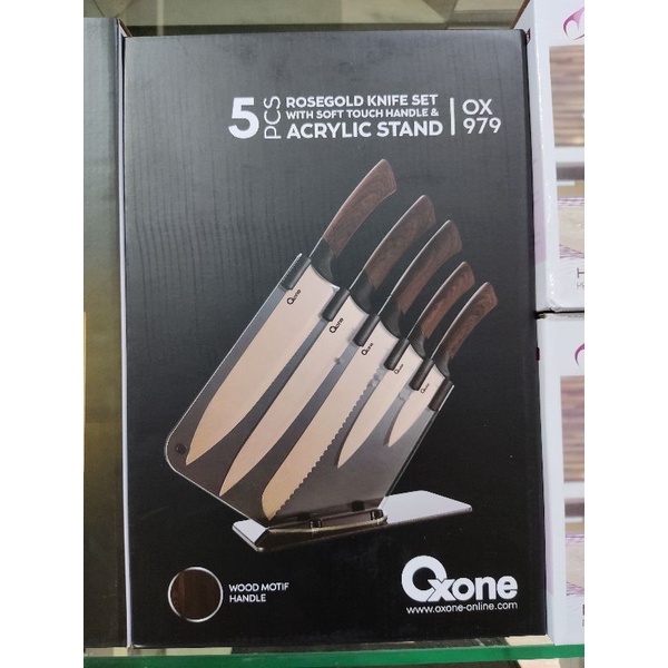 Jual OXONE ROSEGOLD KNIFE SET OX-979 (PISAU SET) 5PCS | Shopee Indonesia