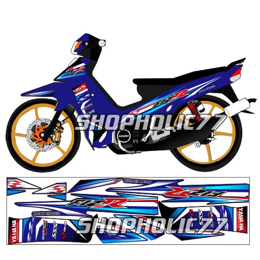 Jual Stiker Striping Fizr Fiz R F1zr Variasi Hitam Merah Biru Tahan