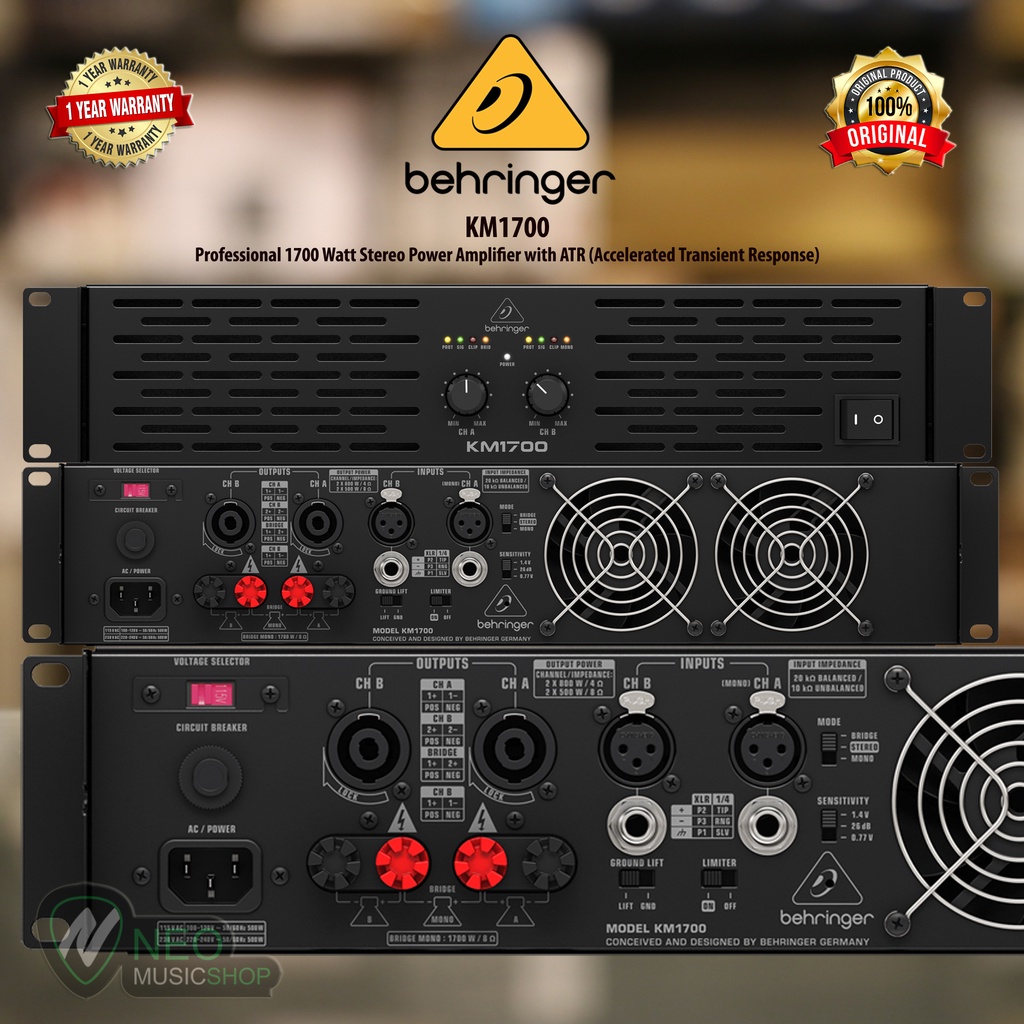 Jual Behringer KM1700 Professional Power Amplifier 1700Watt Stereo