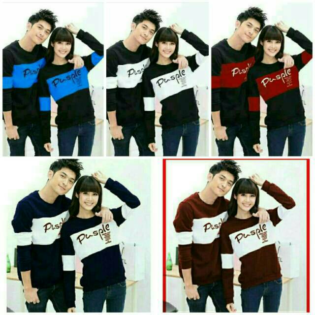 Jual BAJU COUPLE SWEATER KEMBAR PUSPEL ( BABYTERRY ) | Shopee Indonesia