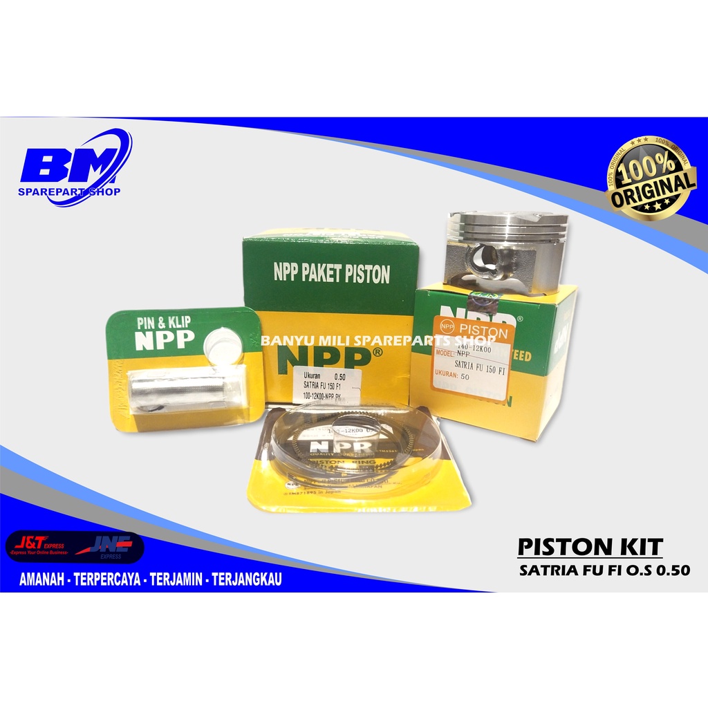 Jual PISTON KIT SATRIA FU 150 FI O.S STD, 0.50, 1.00 ORIGINAL NPP