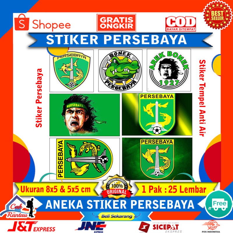 Jual Stiker Sepak Bola Persebaya Sticker Logo Lambang Club Klub Bola ...