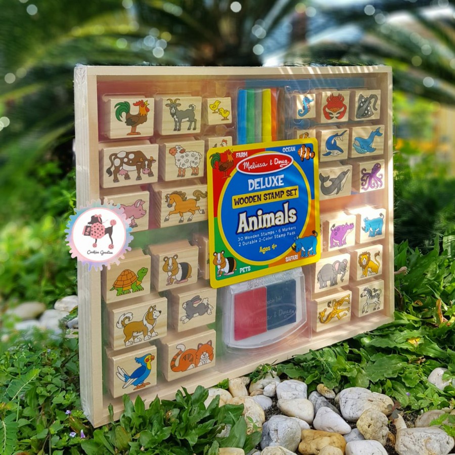 Letters And Numbers Melissa Doug Deluxe Wooden Stamp Set