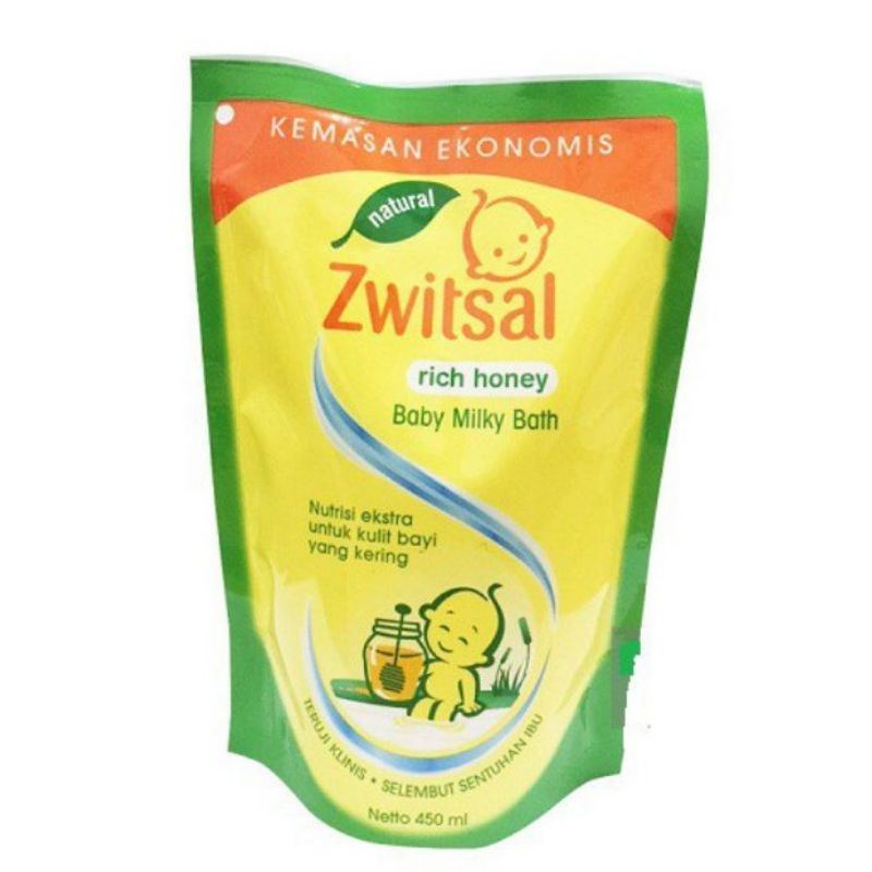 Jual Zwitsal Baby Milky Bath Rich Honey Refill 450ml | Shopee Indonesia