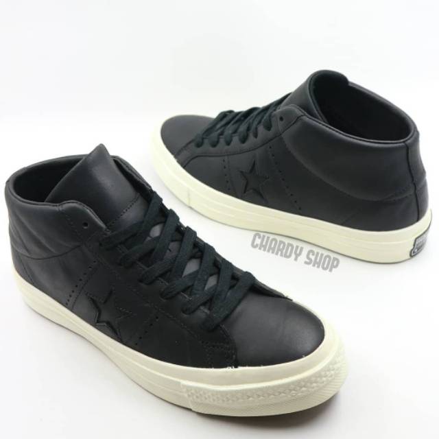 Converse one star 2024 mid leather black