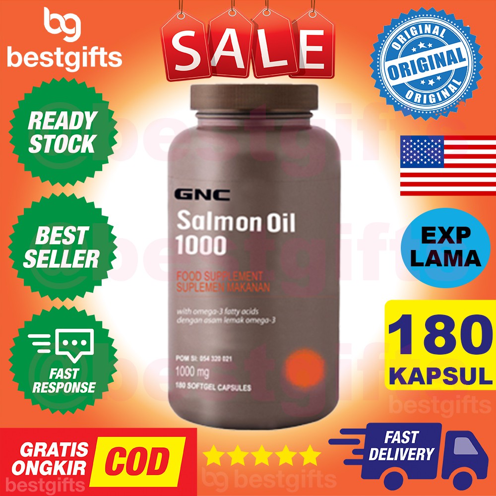 Jual GNC SALMON OIL 1000 MG OMEGA 3 EPA FISH OIL MINYAK IKAN JANTUNG