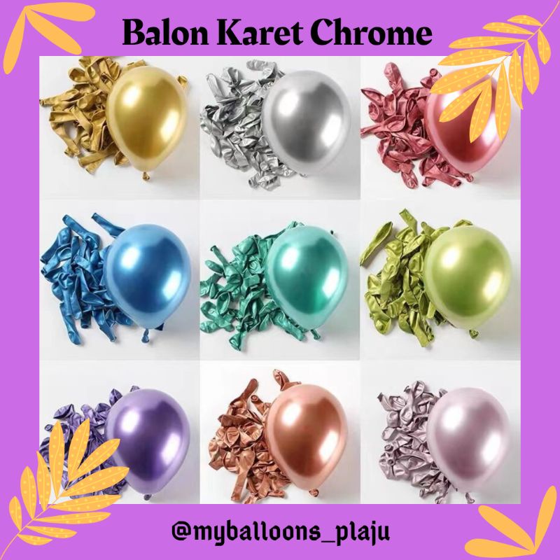 Jual Balon Karet Chrome / Balon Karet Polos Chrome / Balon Latex ...